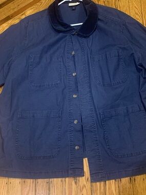 Women’s Navy Chore Jacket with Corduroy Collar